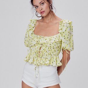 For Love And Lemons Chrysanthemum Crop Top